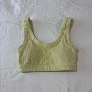 Alo yoga Ribbed bra/ Crop Tank - Pale Yellow